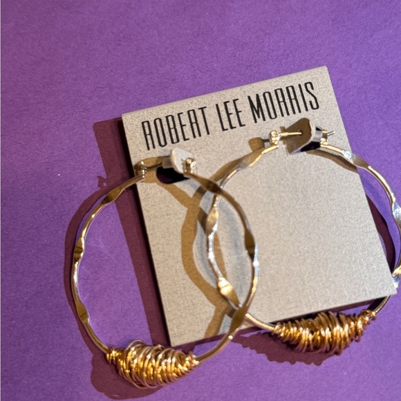 Robert Lee Morris Gold Hoop Earrings - Picture 5 of 8